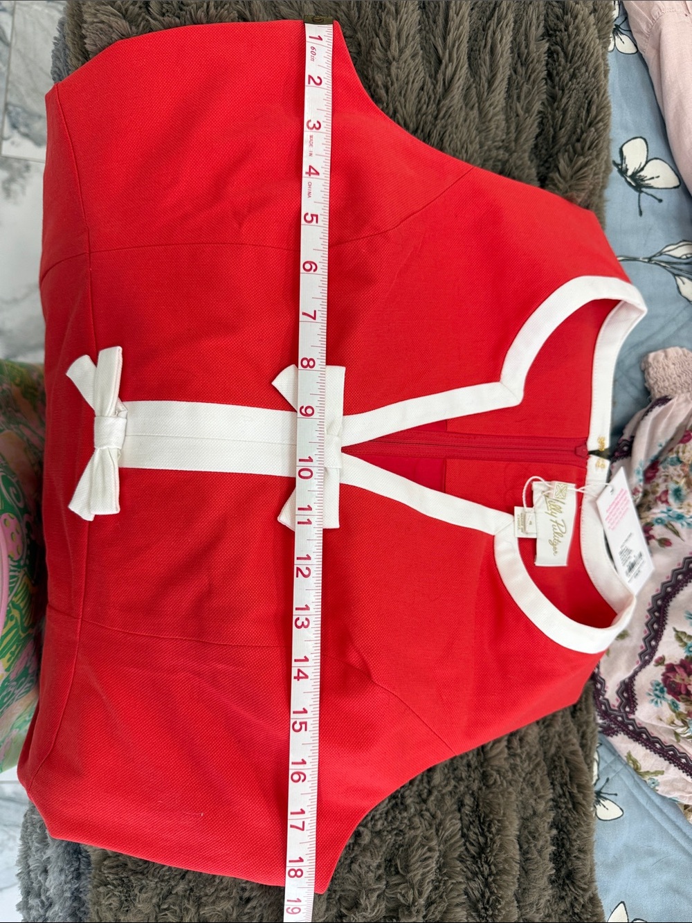 Lilly Pulitzer Aria Red Sleeveless Shift Dress with White Trim - Picture 4 of 4